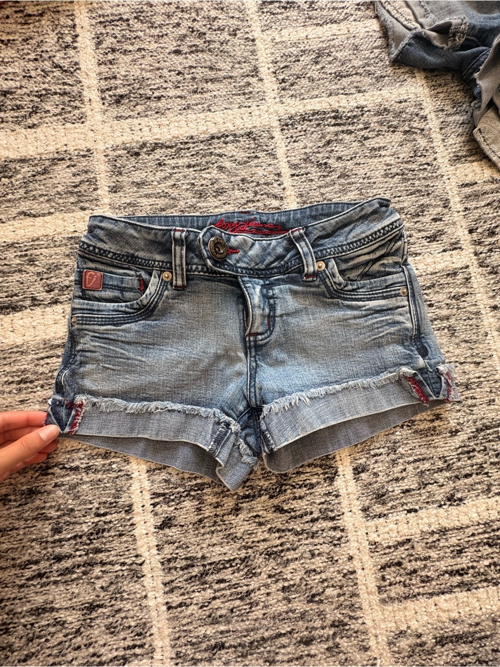 Womens foxy vintage Light Blue Denim Cutoff Shorts - low rise